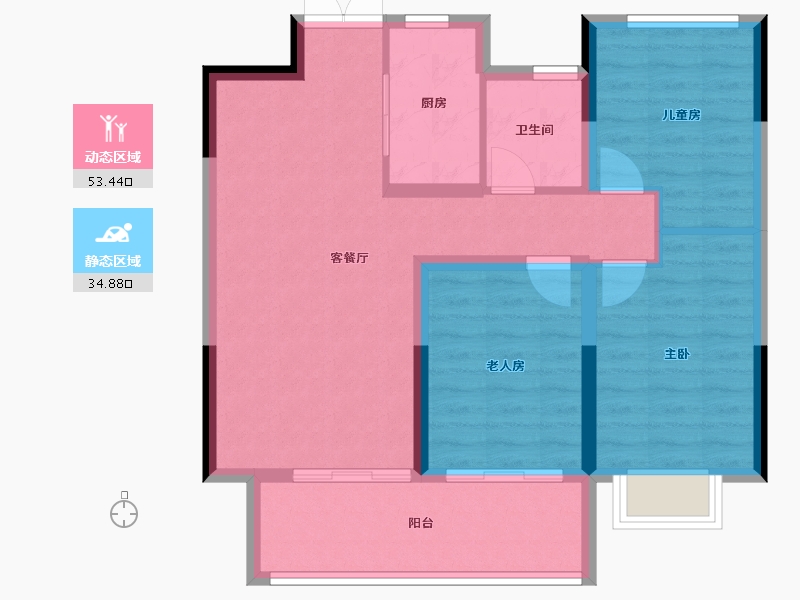 江苏省-南京市-昱龙府-79.21-户型库-动静分区