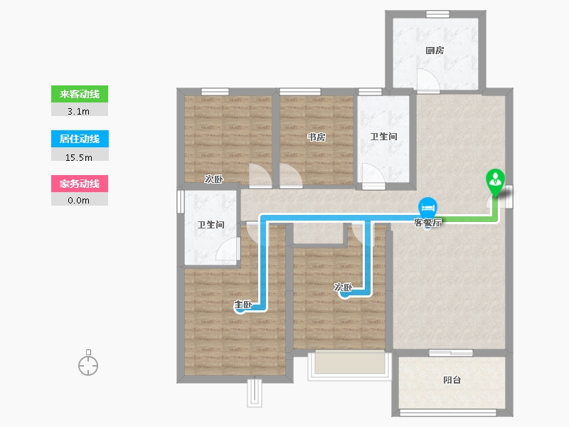 天津-天津市-复地·壹号湾-110.40-户型库-动静线