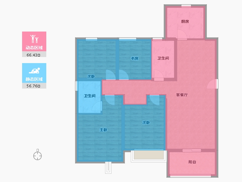 天津-天津市-复地·壹号湾-110.40-户型库-动静分区