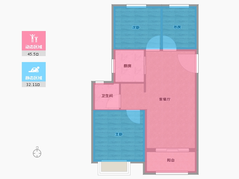 天津-天津市-锦绣大家-70.40-户型库-动静分区