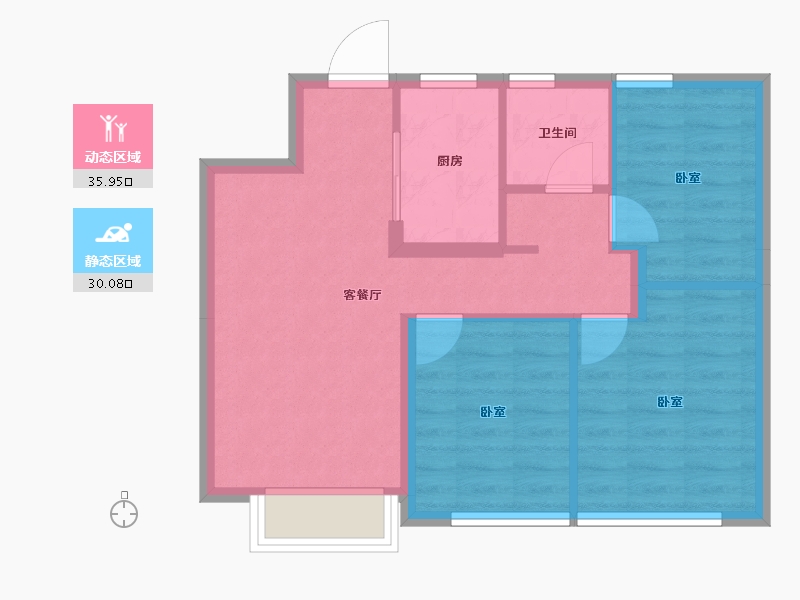 天津-天津市-绿城·天津诚园-59.04-户型库-动静分区