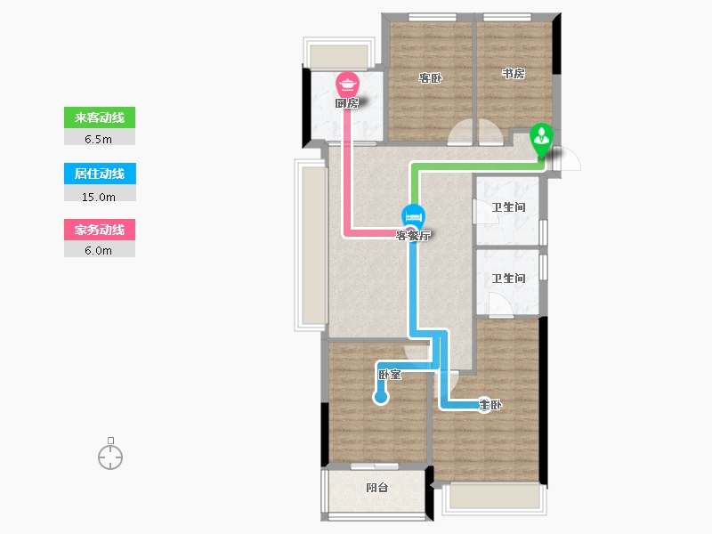 浙江省-杭州市-滨江御滨府-96.55-户型库-动静线