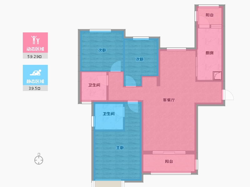 内蒙古自治区-包头市-恒大社区-97.00-户型库-动静分区