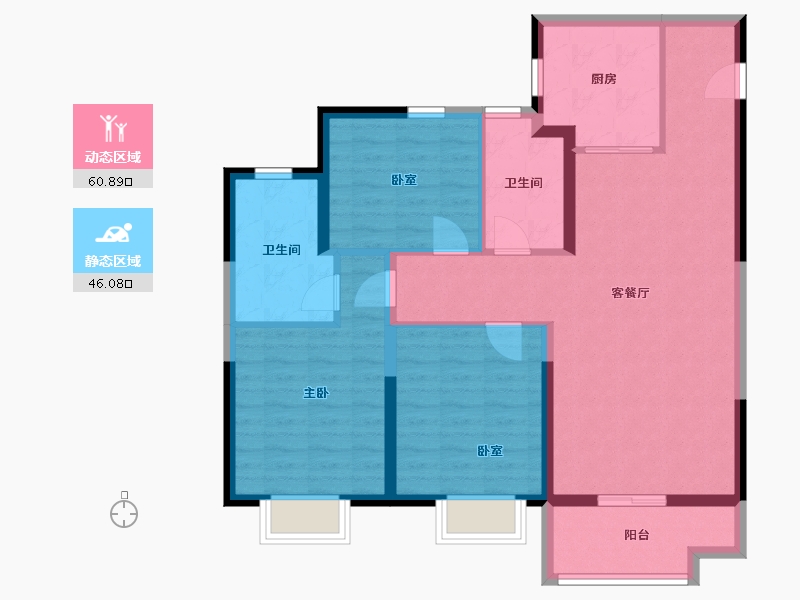 天津-天津市-复地·壹号湾-96.00-户型库-动静分区