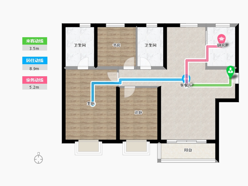 天津-天津市-中储城邦-96.00-户型库-动静线