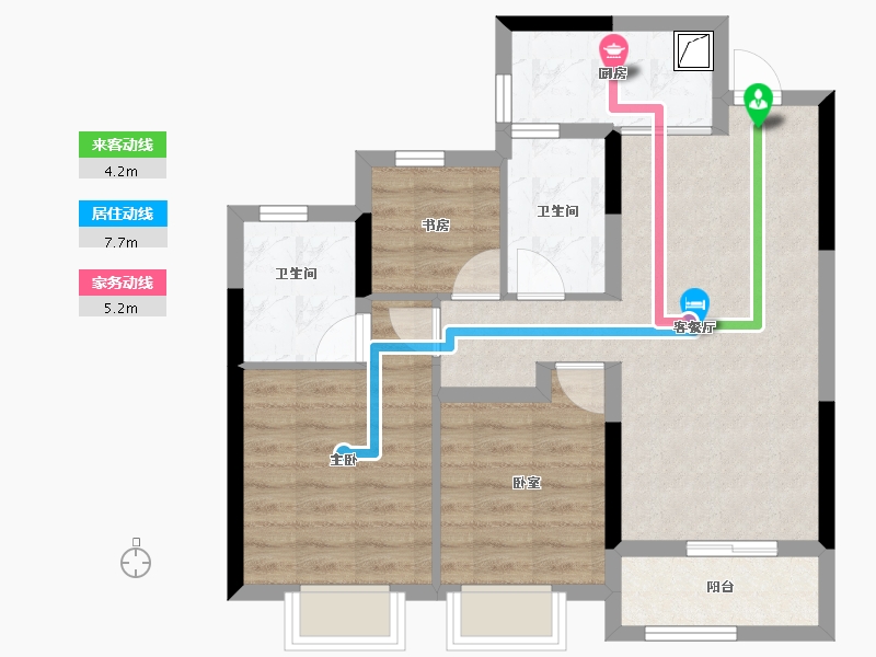 浙江省-杭州市-禹洲宋都望林府-69.60-户型库-动静线