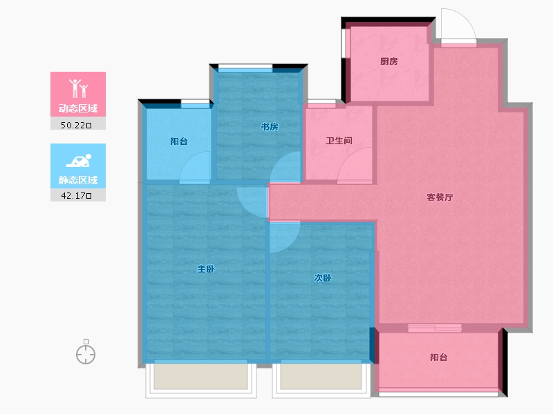 浙江省-杭州市-滨江御滨府-83.75-户型库-动静分区