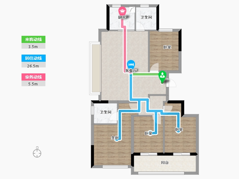 浙江省-杭州市-滨江望品-97.95-户型库-动静线