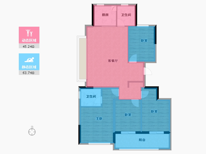 浙江省-杭州市-滨江望品-97.95-户型库-动静分区