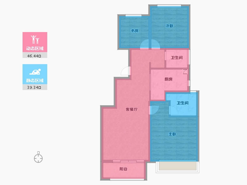 浙江省-杭州市-融创金成璞樾大观-76.00-户型库-动静分区