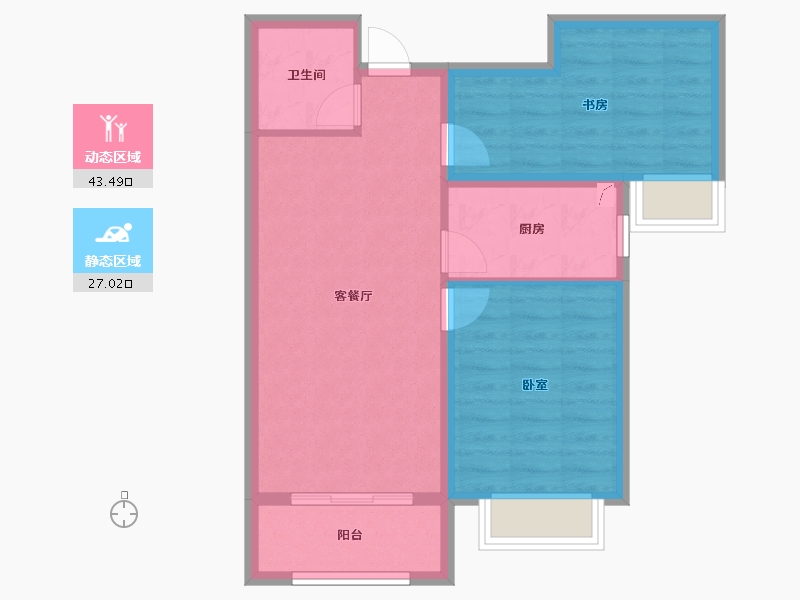 天津-天津市-碧桂园云河上院-63.10-户型库-动静分区