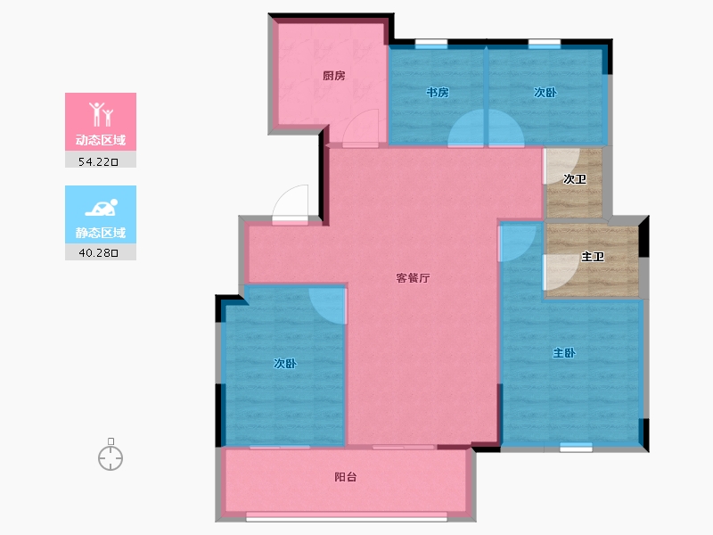 福建省-福州市-阳光城象屿登云湖-93.33-户型库-动静分区