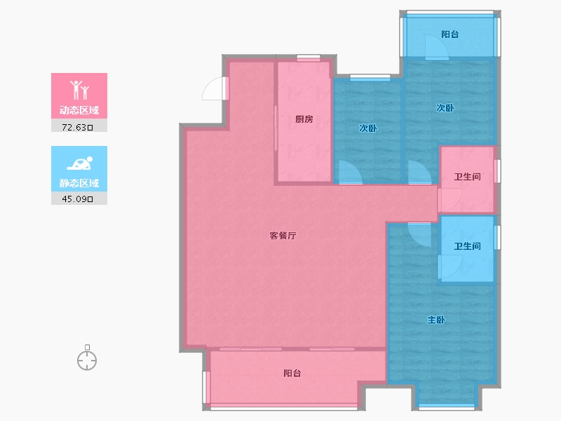 安徽省-合肥市-高速时代御府-108.21-户型库-动静分区