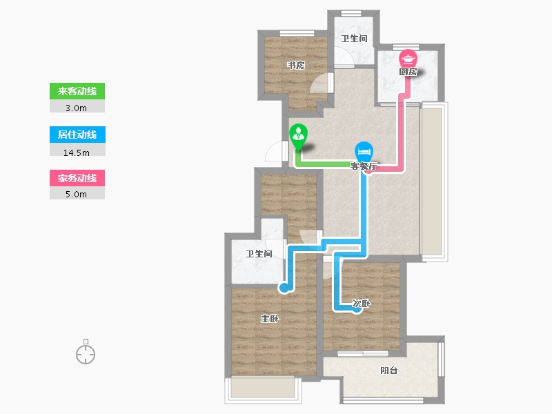 浙江省-杭州市-融创金成璞樾大观-78.01-户型库-动静线