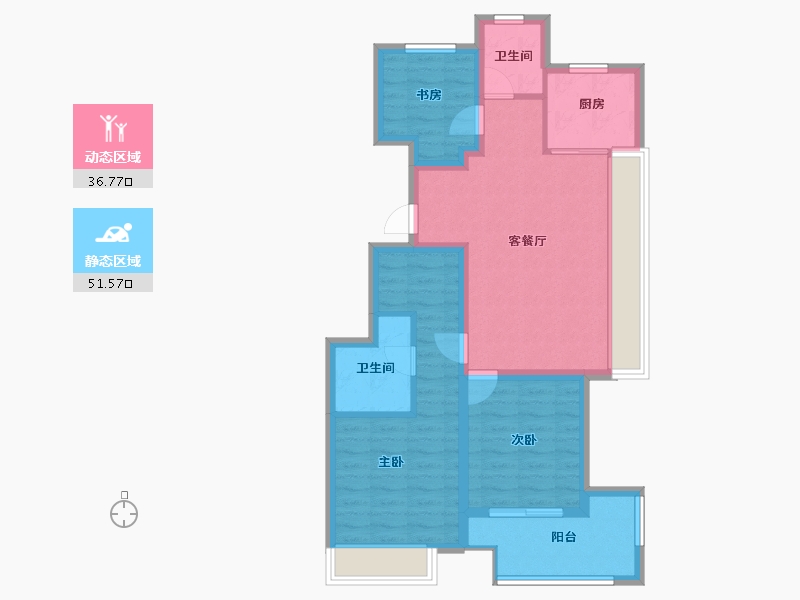 浙江省-杭州市-融创金成璞樾大观-78.01-户型库-动静分区