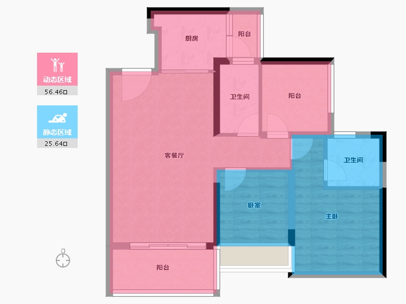 广东省-佛山市-颐安天璟名庭-72.92-户型库-动静分区