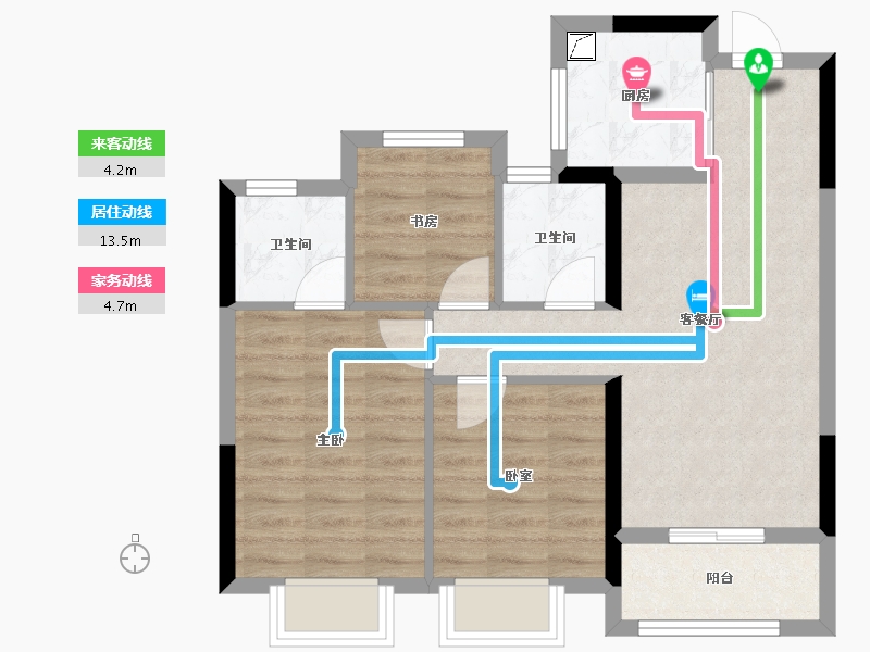 浙江省-杭州市-荣安春熙上和湾-65.23-户型库-动静线