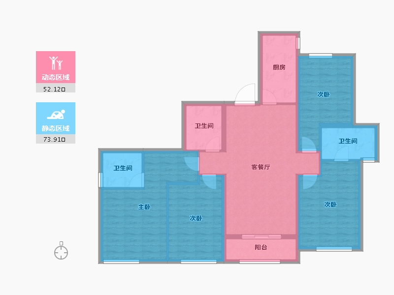 天津-天津市-花样年家天下别墅-112.94-户型库-动静分区