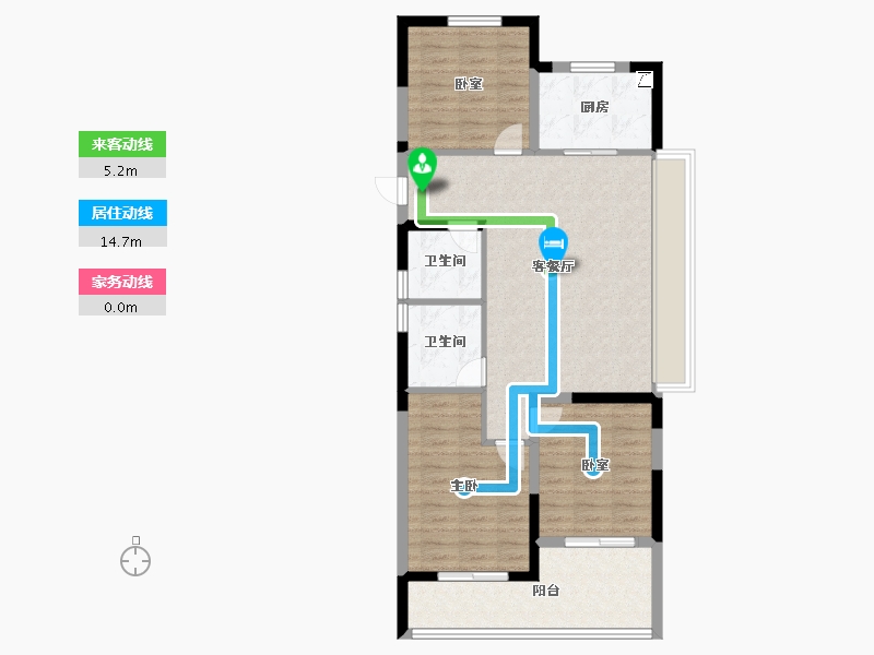 浙江省-杭州市-融创杭望云潮城-86.00-户型库-动静线