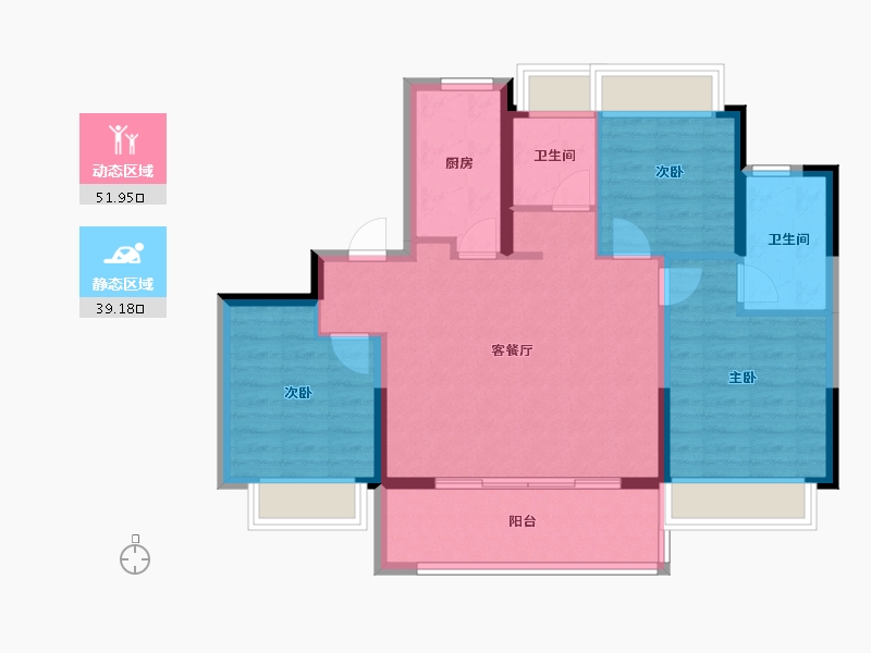 江苏省-南京市-大华锦绣江来-81.61-户型库-动静分区