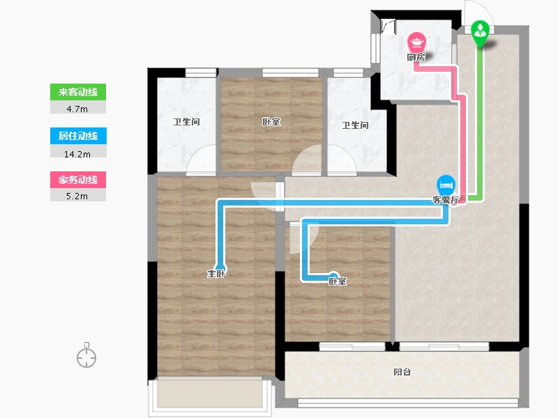 浙江省-杭州市-万科湖印光年府-81.47-户型库-动静线