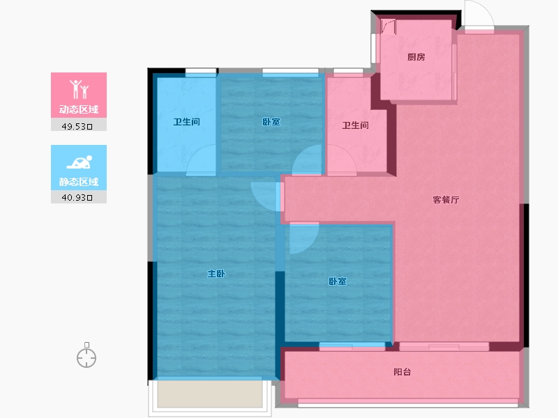 浙江省-杭州市-万科湖印光年府-81.47-户型库-动静分区