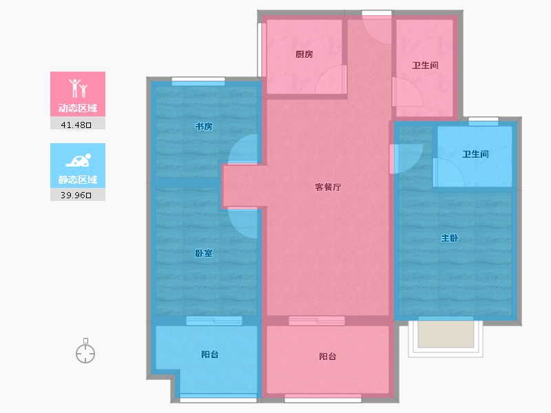 浙江省-杭州市-春江山居-71.58-户型库-动静分区