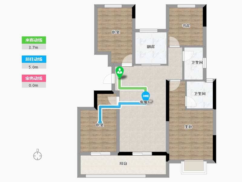 浙江省-杭州市-滨江望品-96.55-户型库-动静线