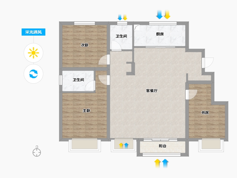 天津-天津市-​复地·林与里-100.00-户型库-采光通风