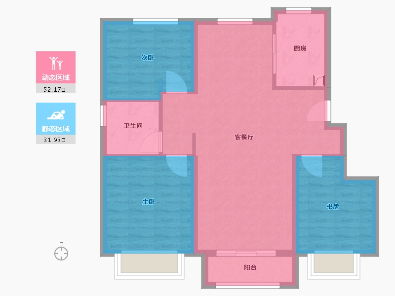 天津-天津市-​复地·林与里-75.41-户型库-动静分区