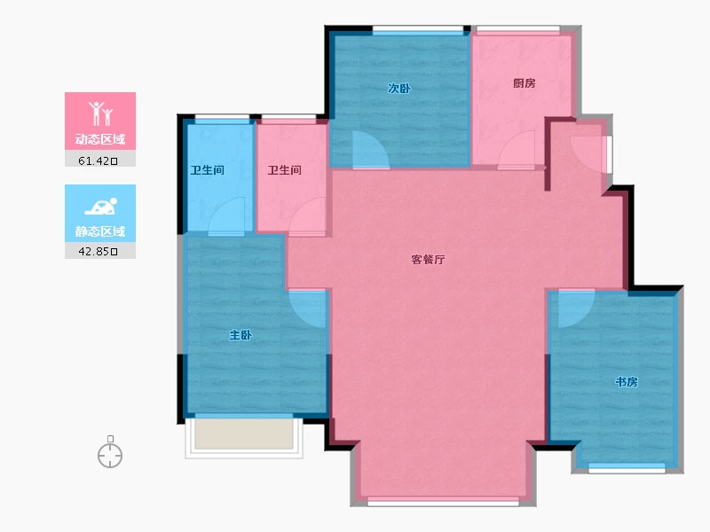 天津-天津市-中建·壹方九里-95.96-户型库-动静分区