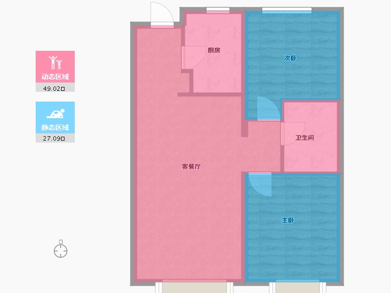 天津-天津市-复地·壹号湾-68.80-户型库-动静分区