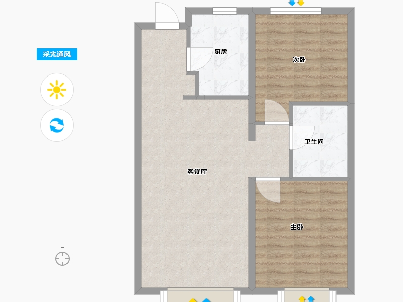 天津-天津市-复地·壹号湾-68.80-户型库-采光通风