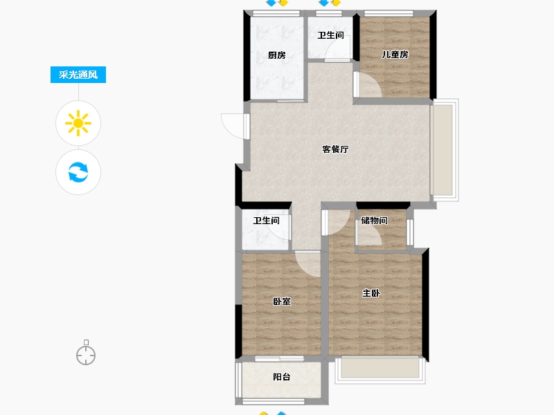 浙江省-杭州市-绿城千岛湖柳岸晓风-87.21-户型库-采光通风