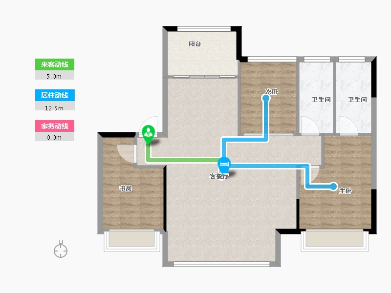 天津-天津市-中建·壹方九里-102.47-户型库-动静线