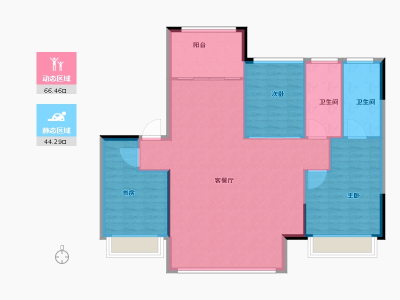 天津-天津市-中建·壹方九里-102.47-户型库-动静分区