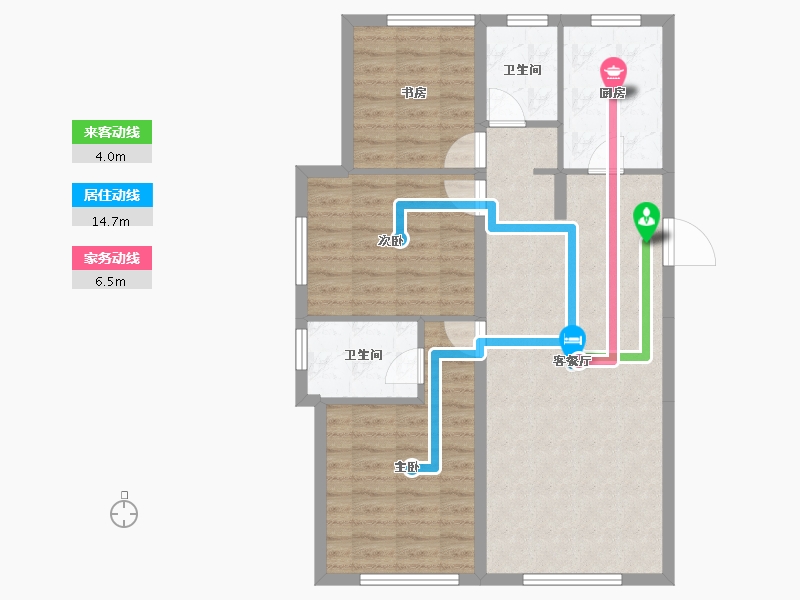 天津-天津市-绿城·天津诚园-83.86-户型库-动静线