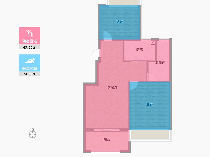 浙江省-杭州市-颐和山庄-63.00-户型库-动静分区