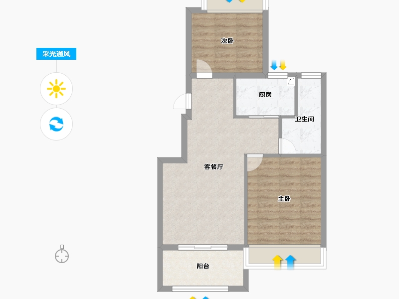 浙江省-杭州市-颐和山庄-63.00-户型库-采光通风