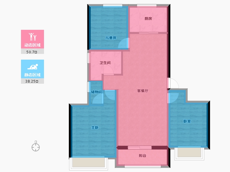 浙江省-杭州市-绿城千岛湖柳岸晓风-79.20-户型库-动静分区