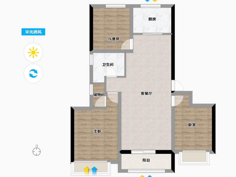 浙江省-杭州市-绿城千岛湖柳岸晓风-79.20-户型库-采光通风