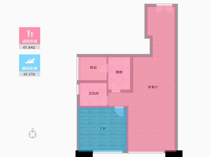 重庆-重庆市-重庆来福士住宅-73.64-户型库-动静分区