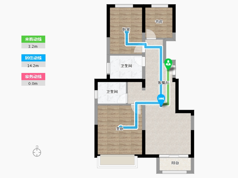 天津-天津市-中梁·津门首府-69.86-户型库-动静线