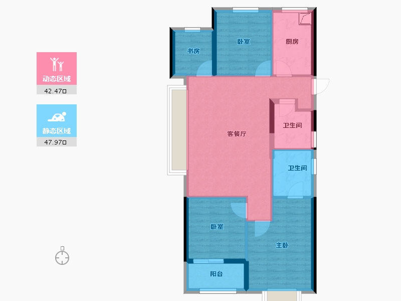 浙江省-杭州市-禹洲宋都望林府-80.86-户型库-动静分区