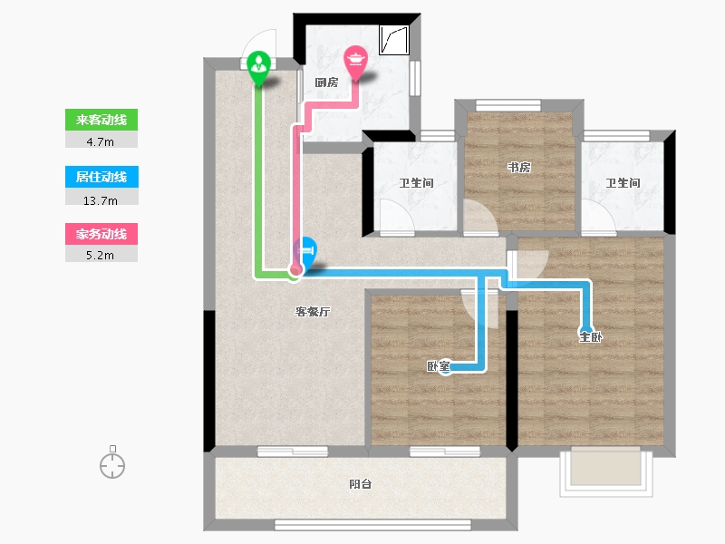 浙江省-杭州市-荣安春熙上和湾-76.58-户型库-动静线