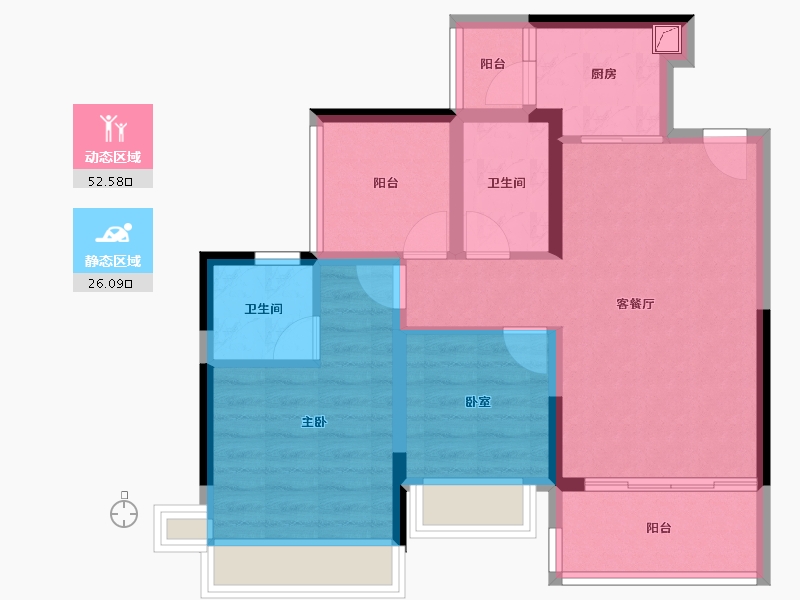 广东省-佛山市-颐安天朗名庭-69.22-户型库-动静分区