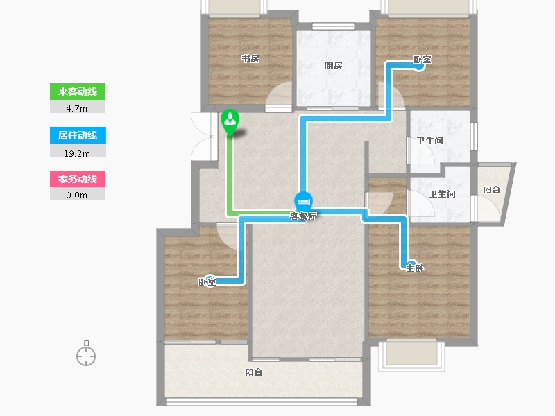 浙江省-杭州市-新湖金色池塘-102.40-户型库-动静线