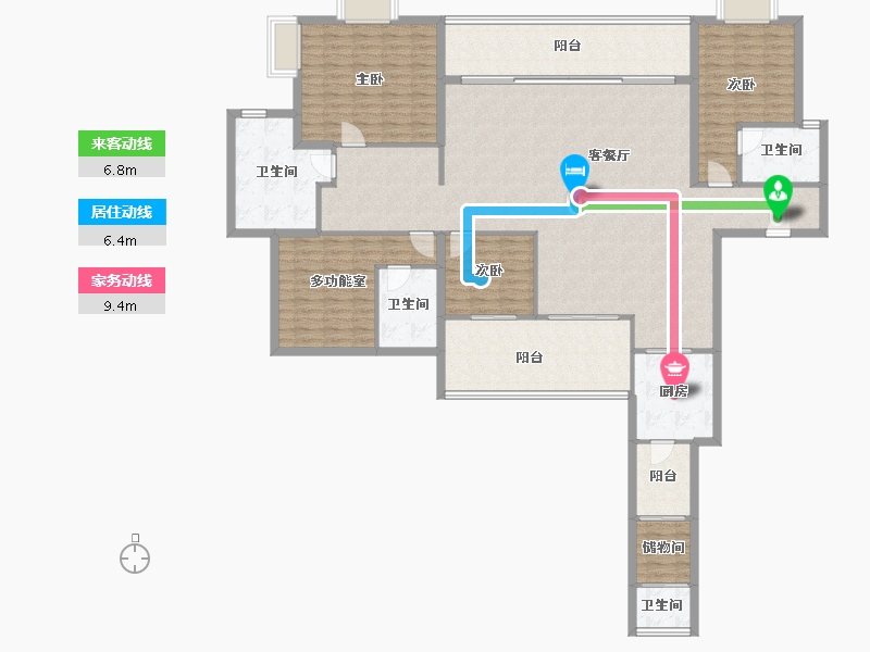 广东省-珠海市-华发广场(II期)横琴湾-187.99-户型库-动静线