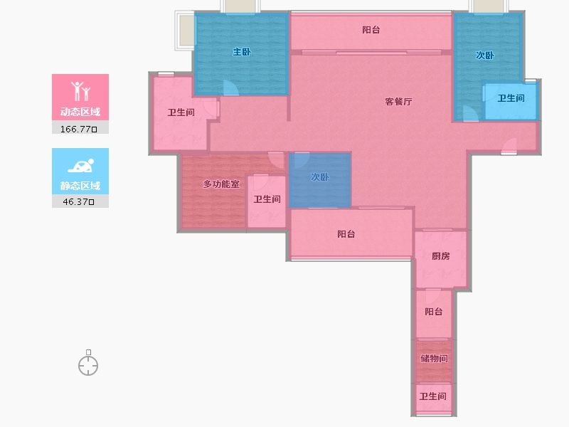 广东省-珠海市-华发广场(II期)横琴湾-187.99-户型库-动静分区