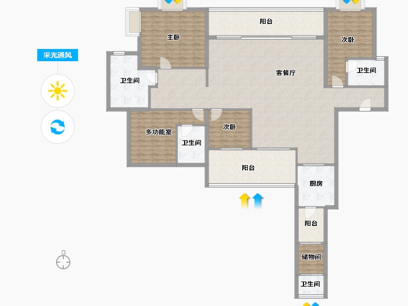 广东省-珠海市-华发广场(II期)横琴湾-187.99-户型库-采光通风